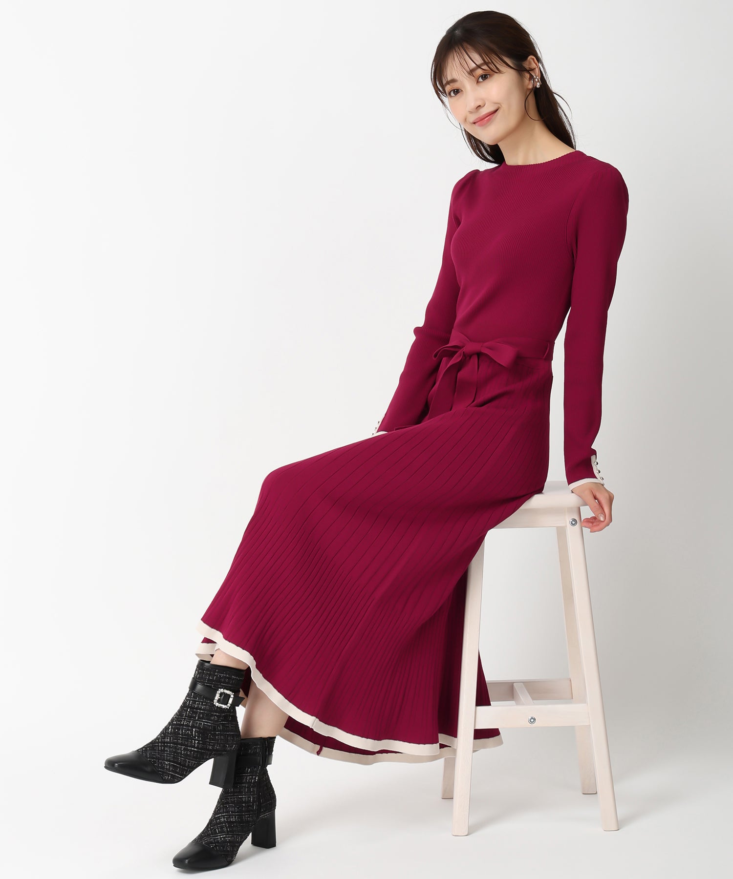 ベーシック配色Aラインニットワンピース/MM437408 – MISCH MASCH|31