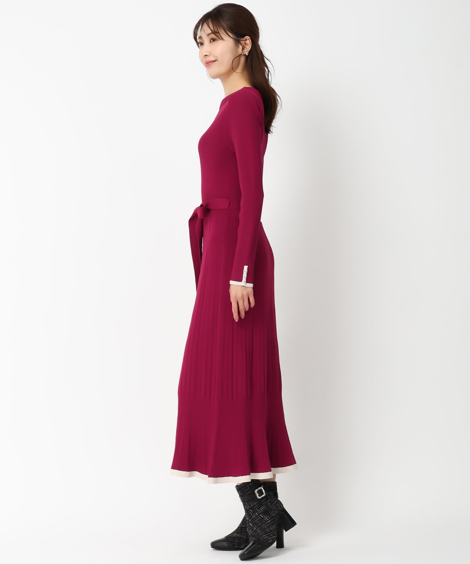 ベーシック配色Aラインニットワンピース/MM437408 – MISCH MASCH