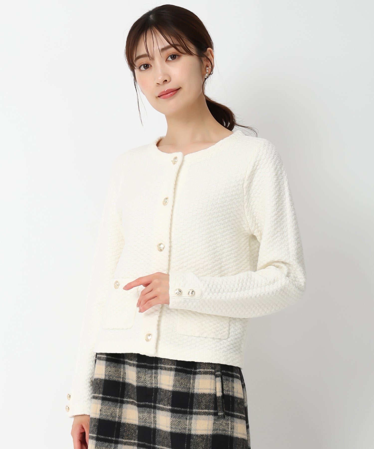 MAATEE&SONS Hand Knit Jacket 25SS 美品　2 白 MAATEE&SONS Hand Knit Jacket 25SS 美品 2 白 MAATEE&SONS Hand Knit