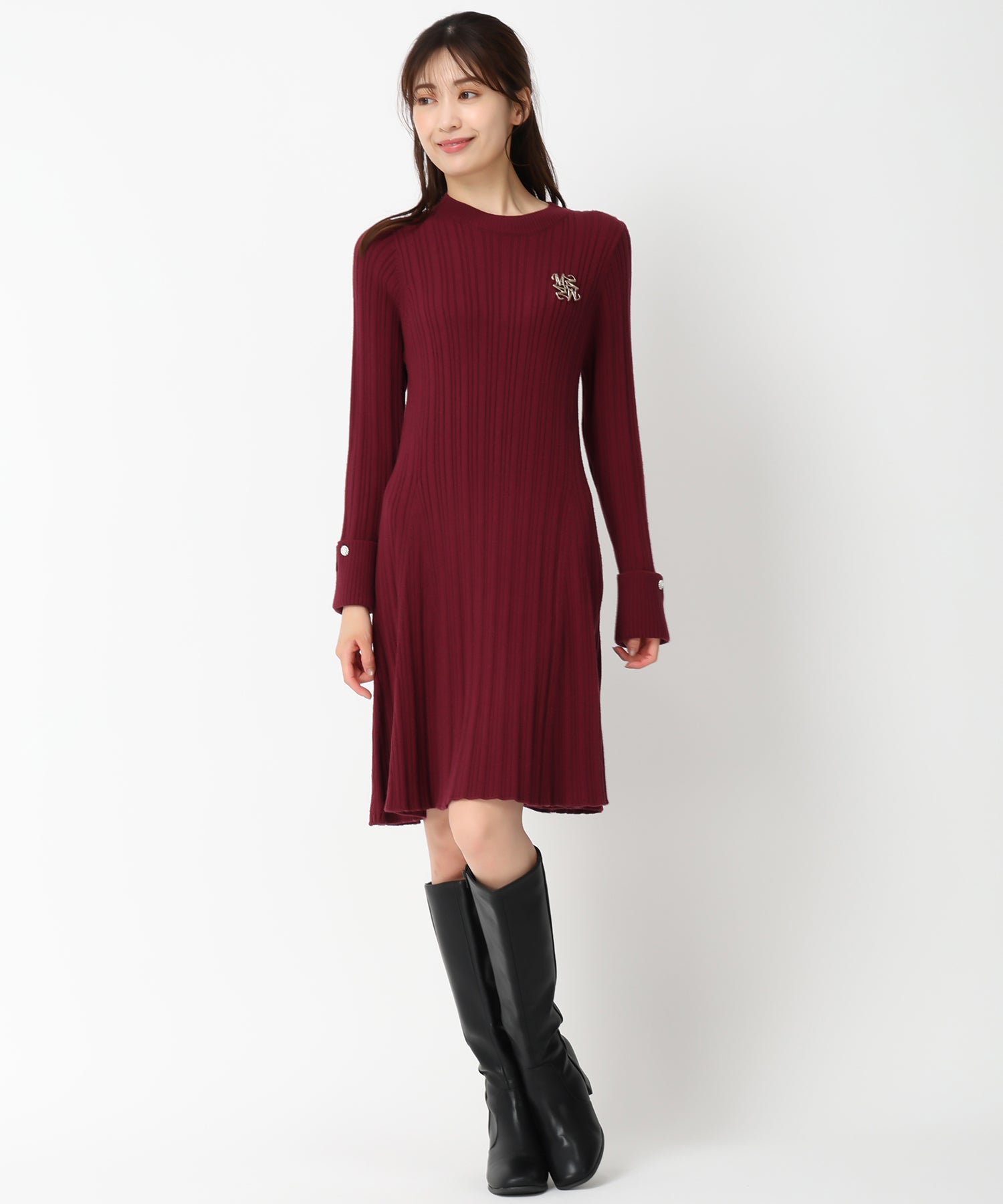 ブローチ付きAラインニットワンピース – MISCH MASCH|31 Sons de mode