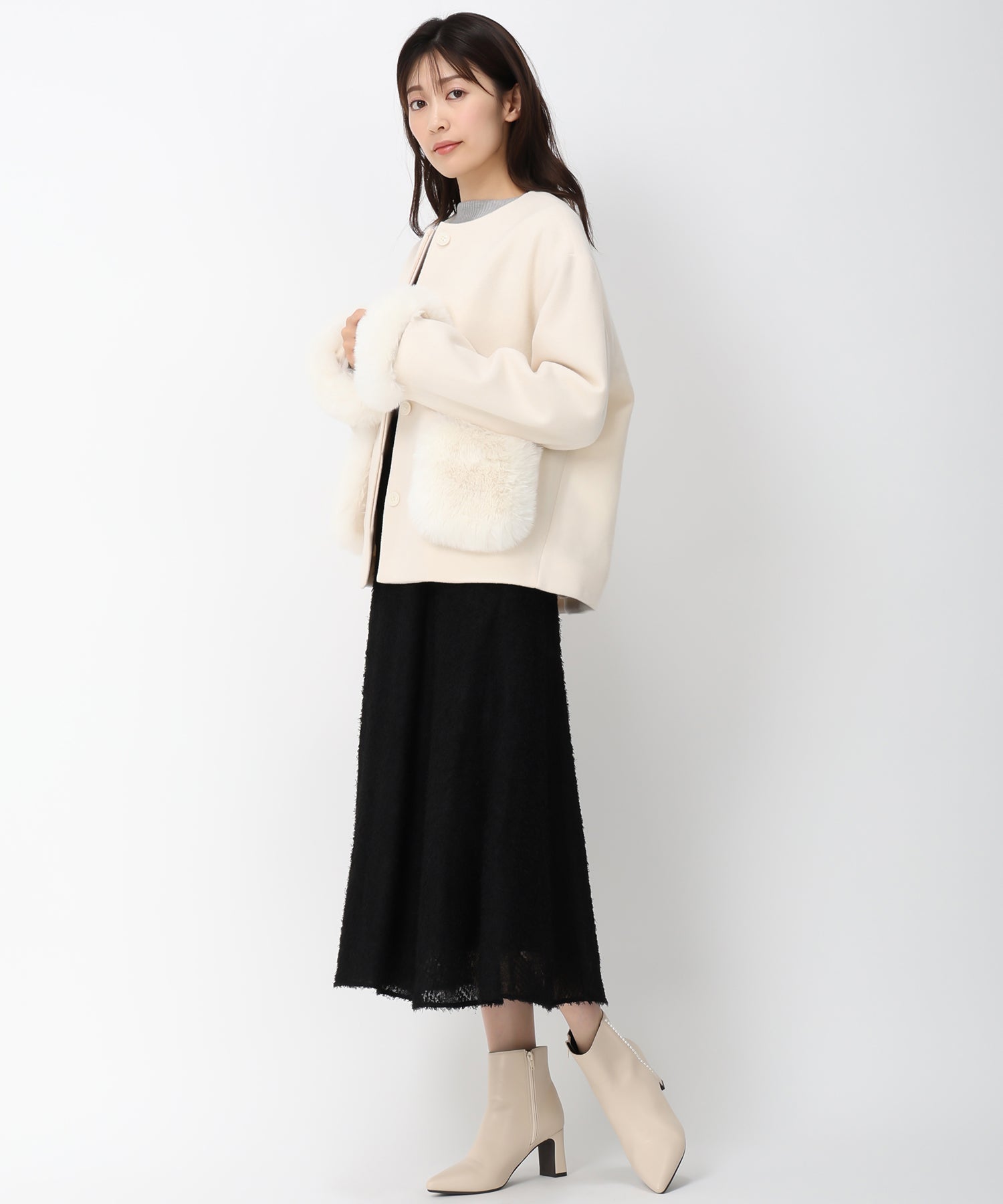 ポケットファー付きコクーンショートコート – MISCH MASCH|31 Sons de mode