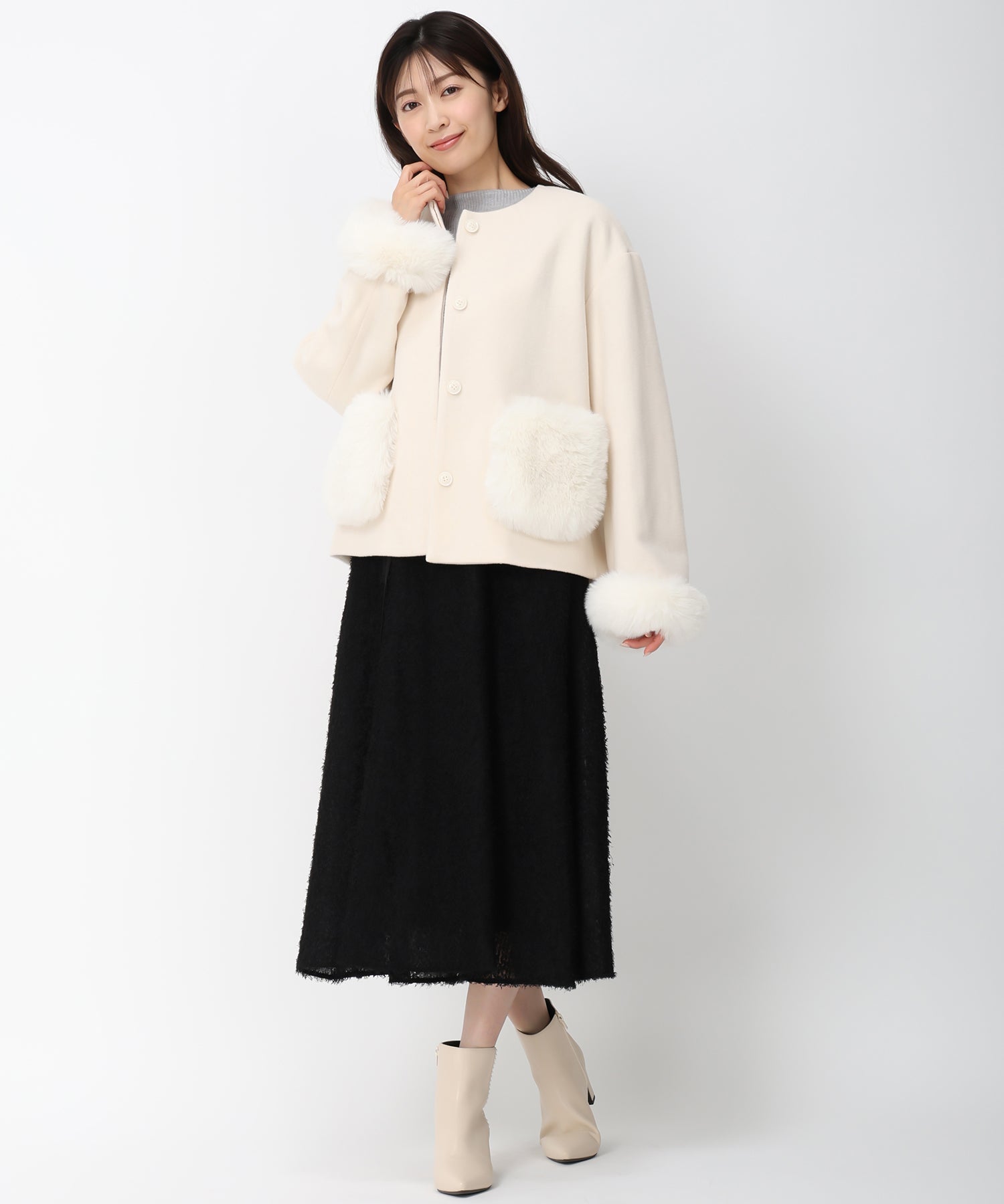 ポケットファー付きコクーンショートコート – MISCH MASCH|31 Sons de mode