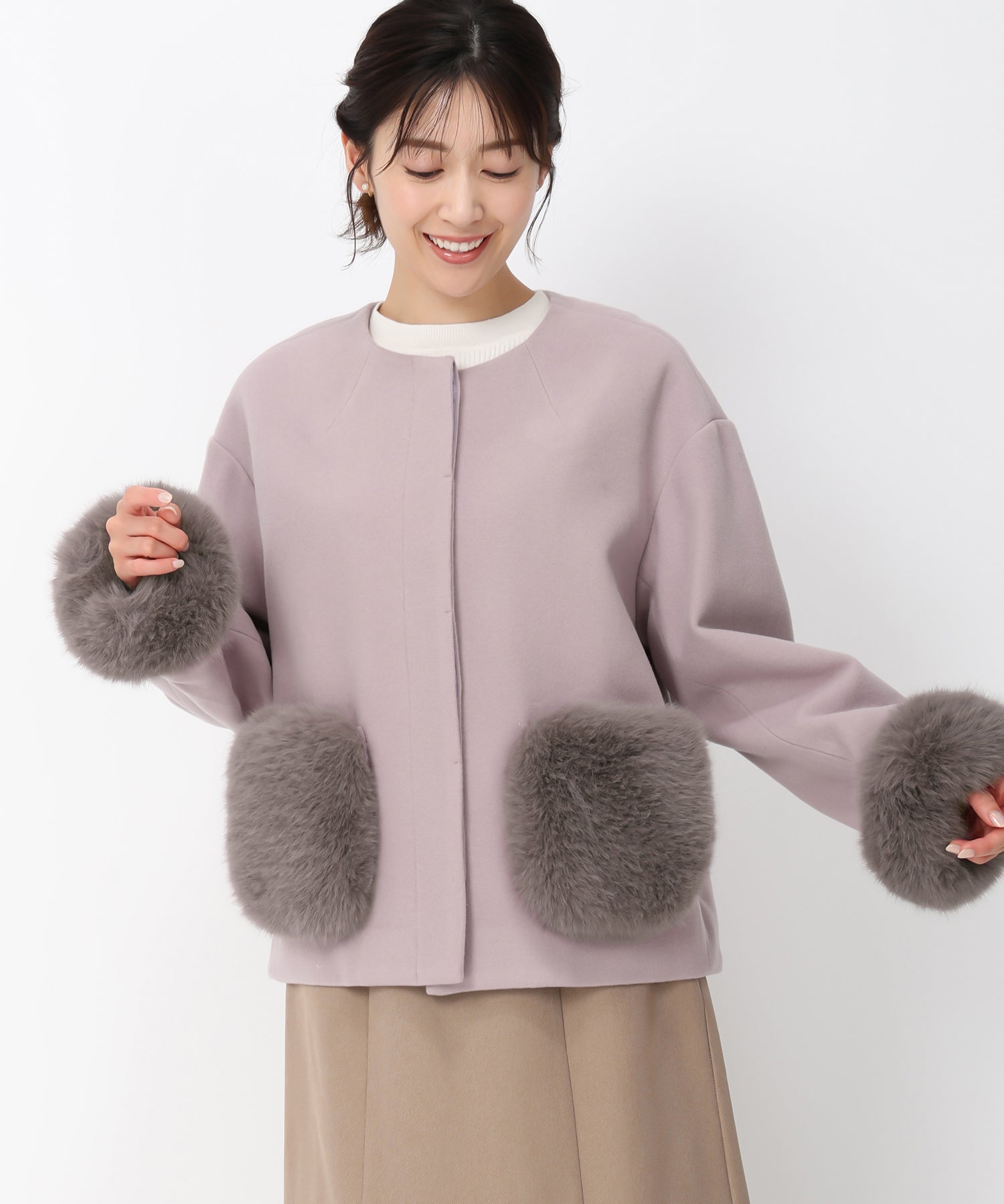 ポケットファー付きコクーンショートコート – MISCH MASCH|31 Sons de mode