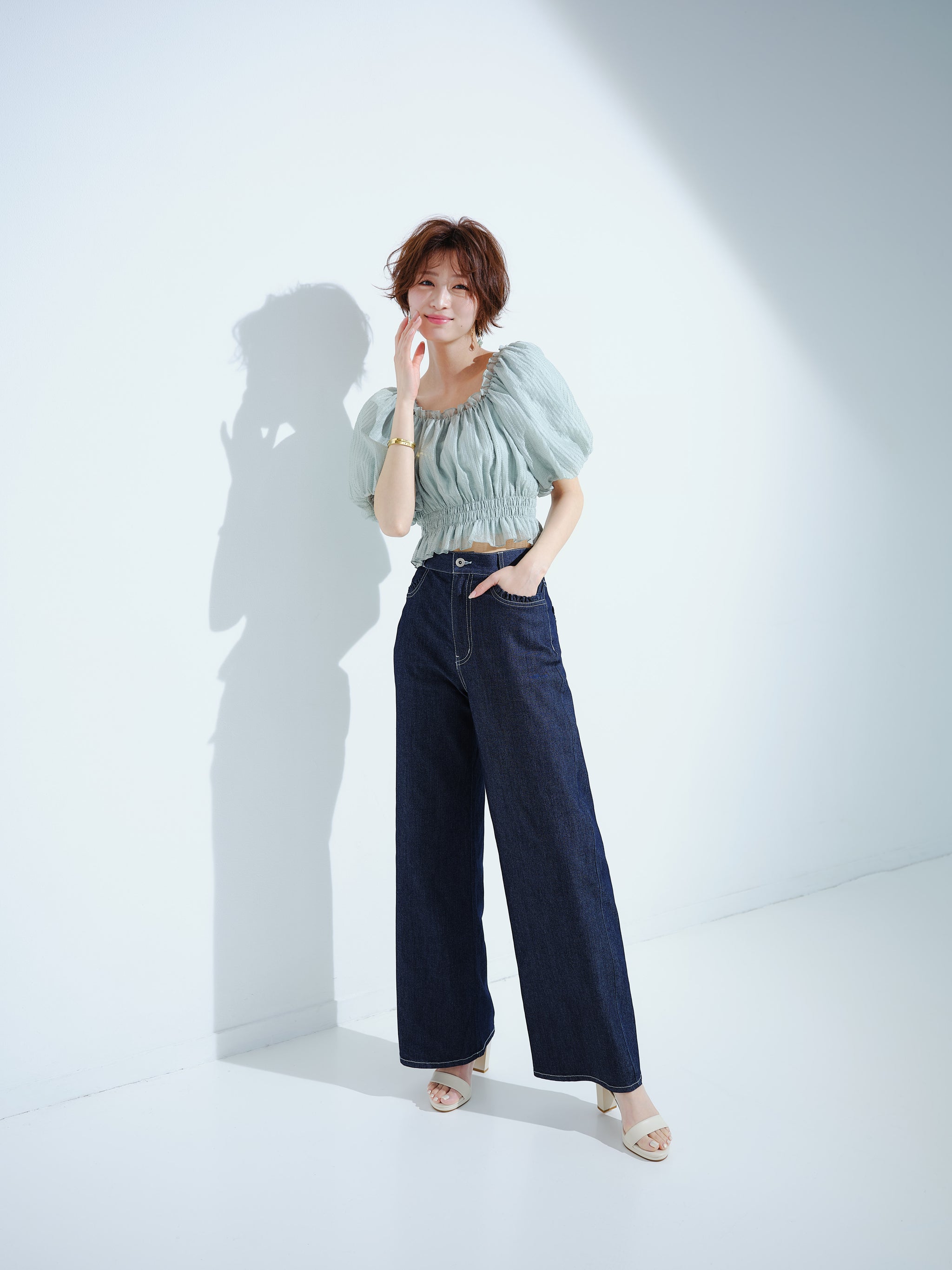 今期新品 MUSE 【HERILL/へリル】ネップデニム　ワイドパンツ　38 6b4CcZmJSyAj.jpg?width=768