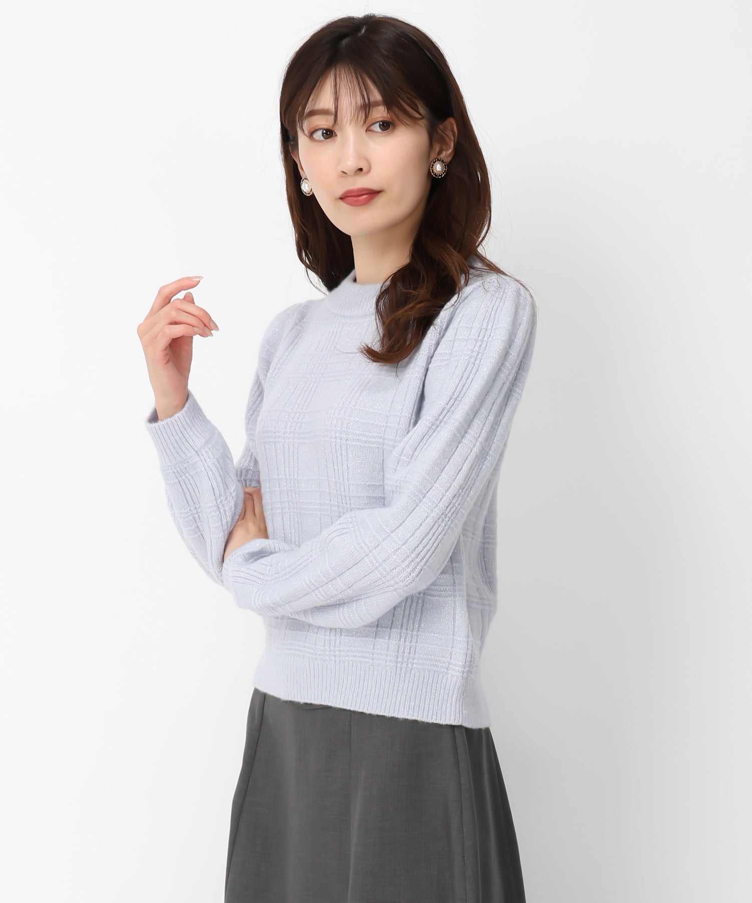 ラメフラッフィーチェック柄ハイネックニットMM448322 – MISCH MASCH