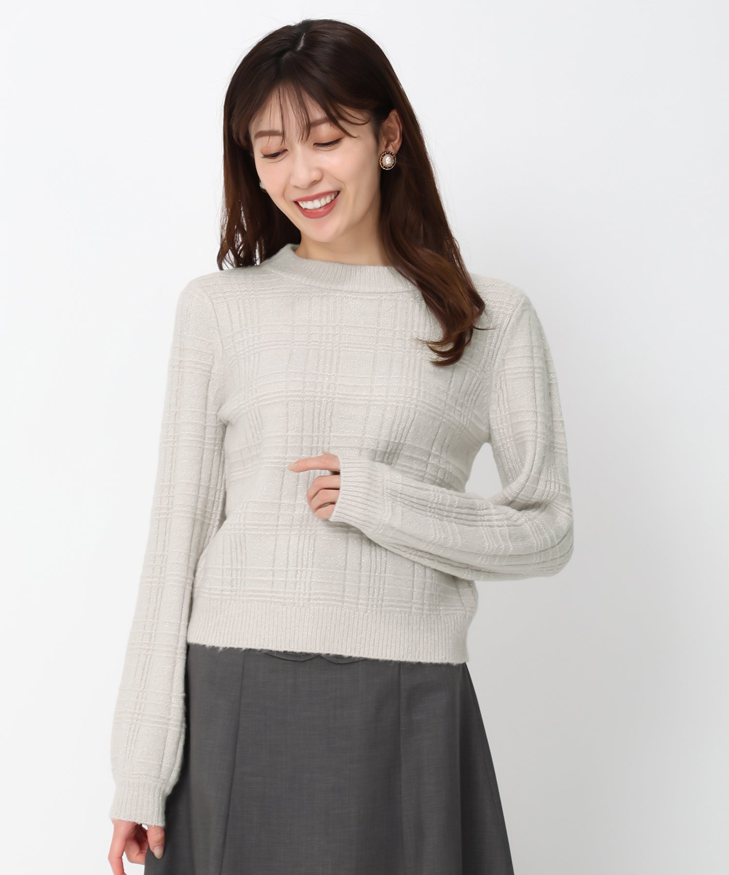 ラメフラッフィーチェック柄ハイネックニットMM448322 – MISCH MASCH