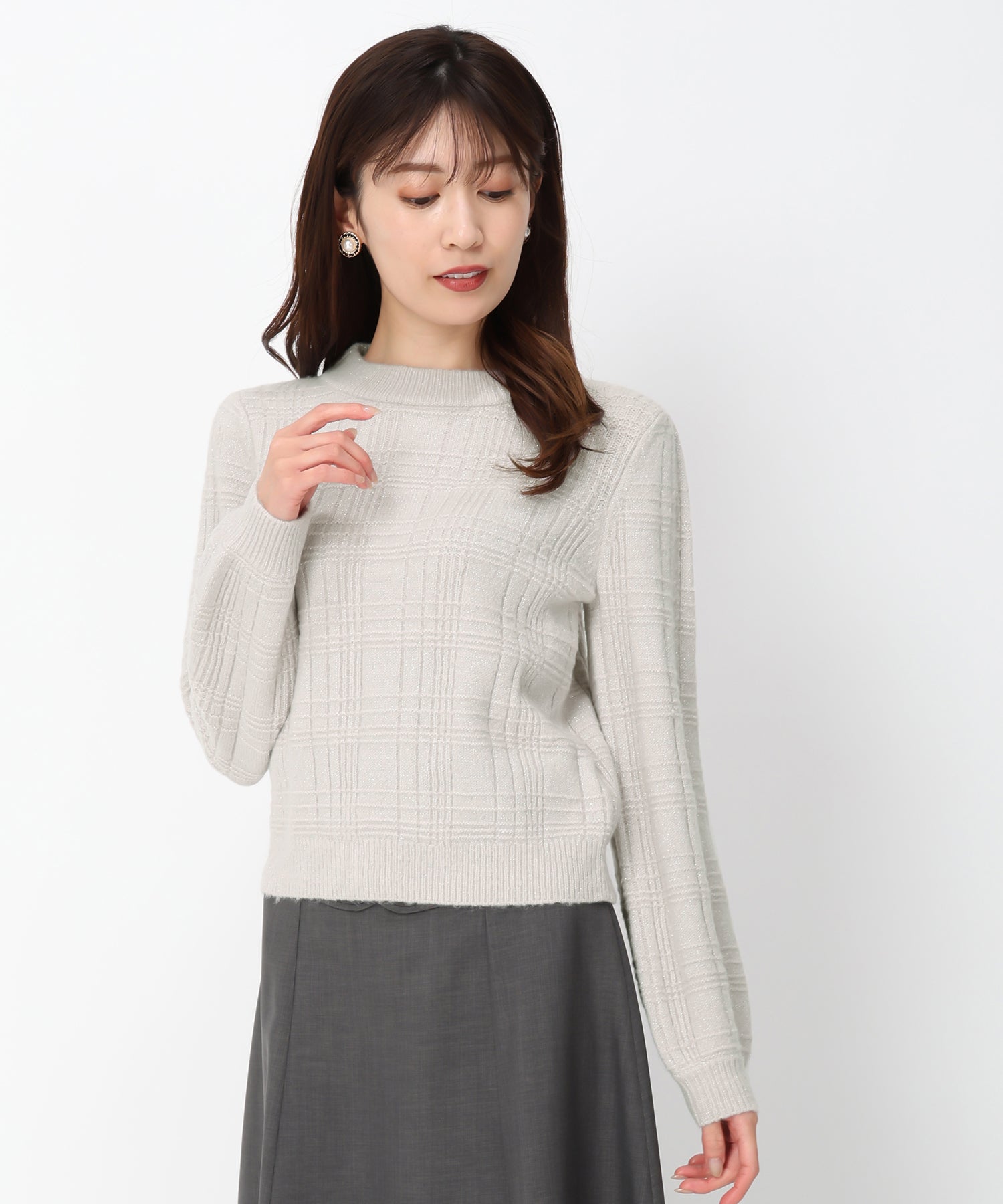 ラメフラッフィーチェック柄ハイネックニットMM448322 – MISCH MASCH