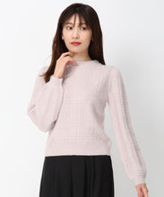 画像をギャラリービューアに読み込む, ラメフラッフィーチェック柄ハイネックニットMM448322
