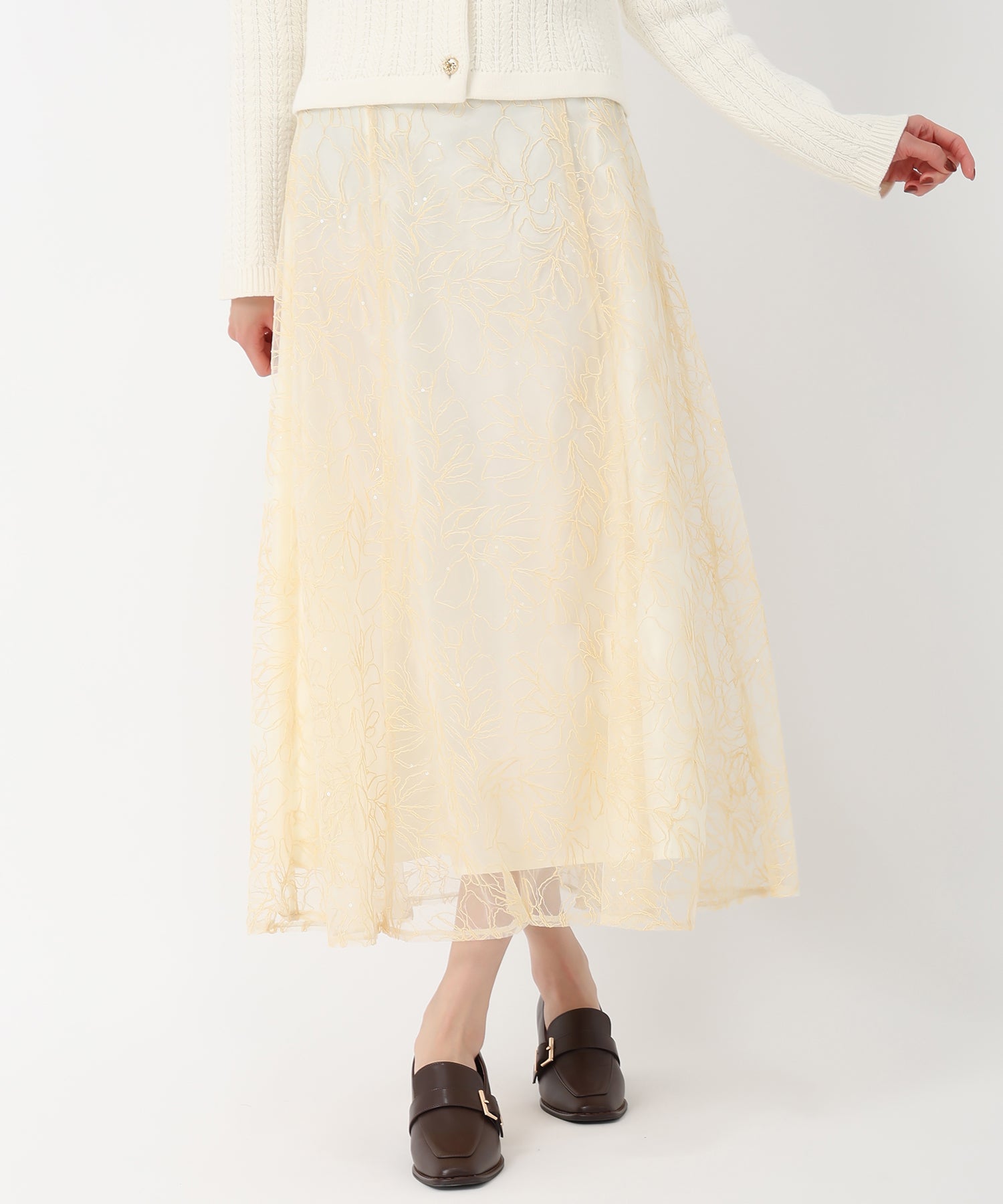 期間限定30％OFF! スパンコールコード刺繍レーススカート/MM517206 MASCH MISCH – ジャケット・アウター