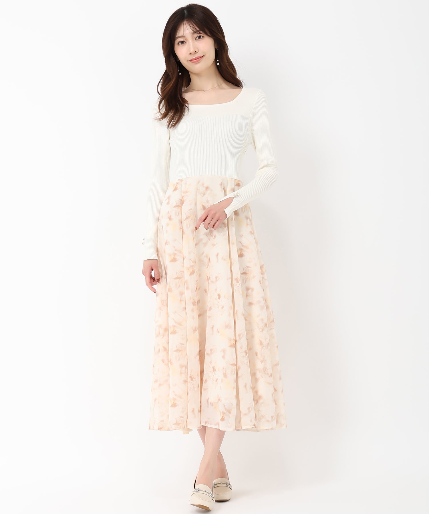 MISCH MASCH｜シアーフラワードッキングワンピース/MM347415