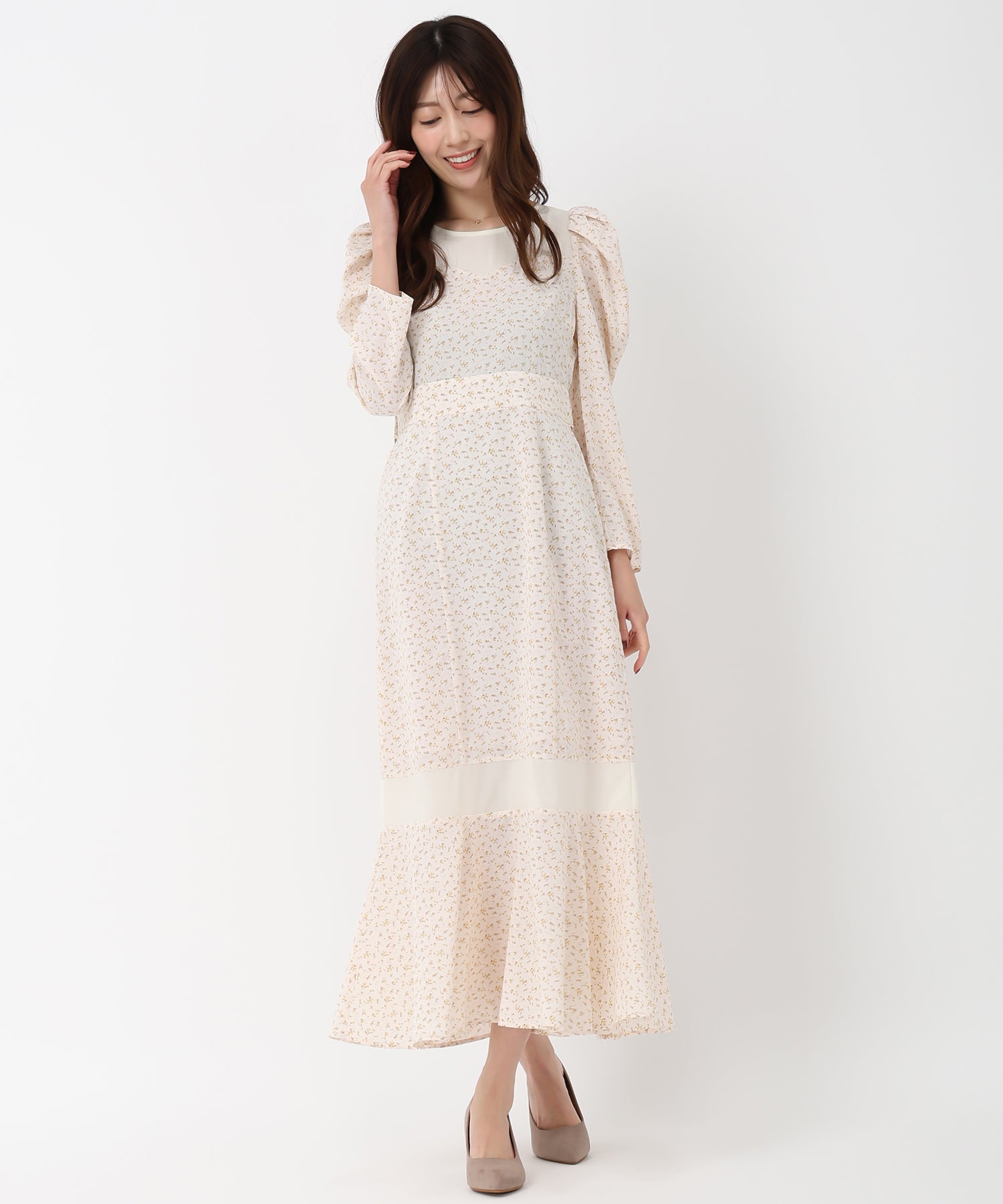 シアー切替小花柄マーメイドワンピース/MM517410 – MISCH MASCH
