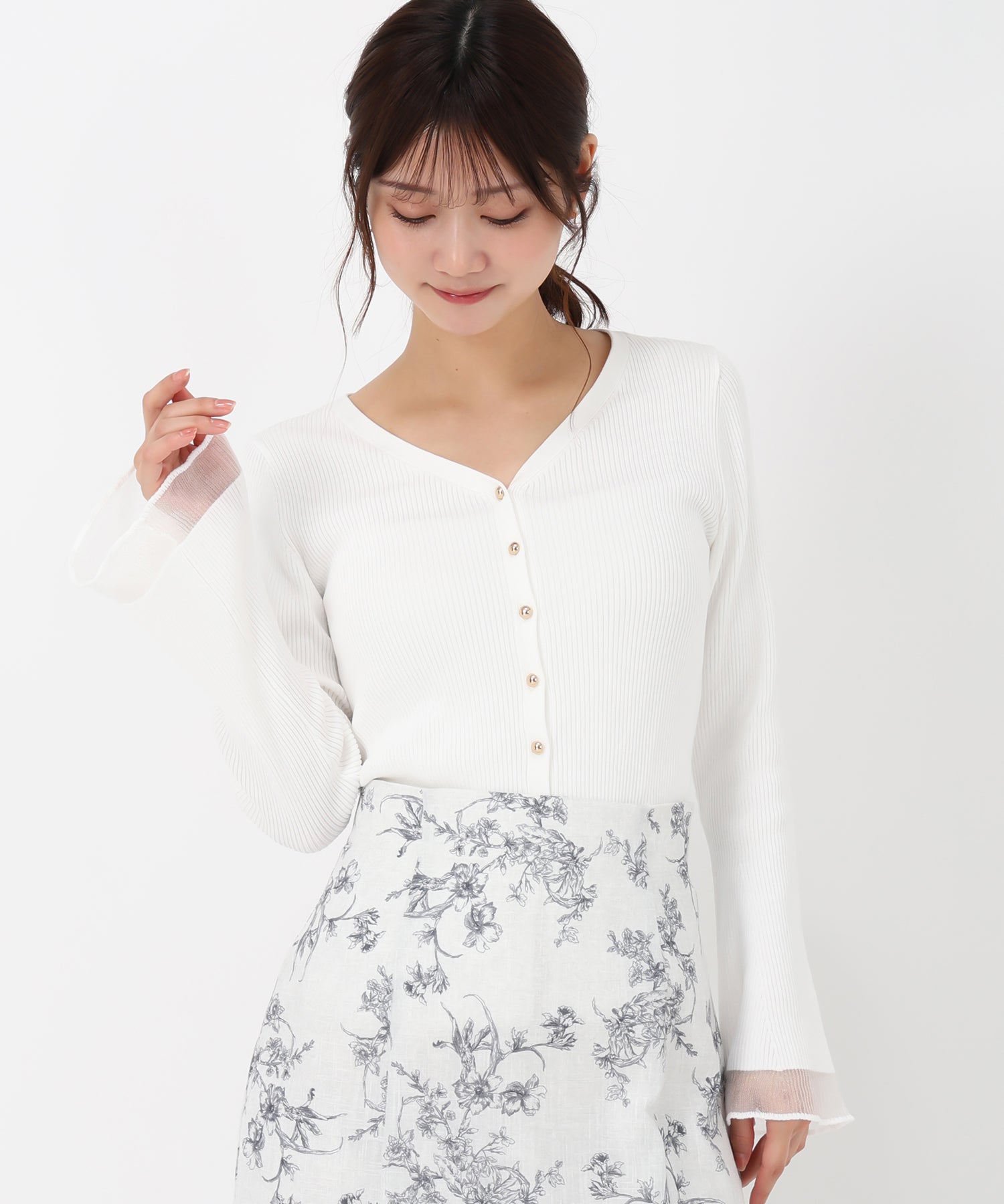 シアーフレア袖ペプラムカーディガン/MM518404 – MISCH MASCH|31