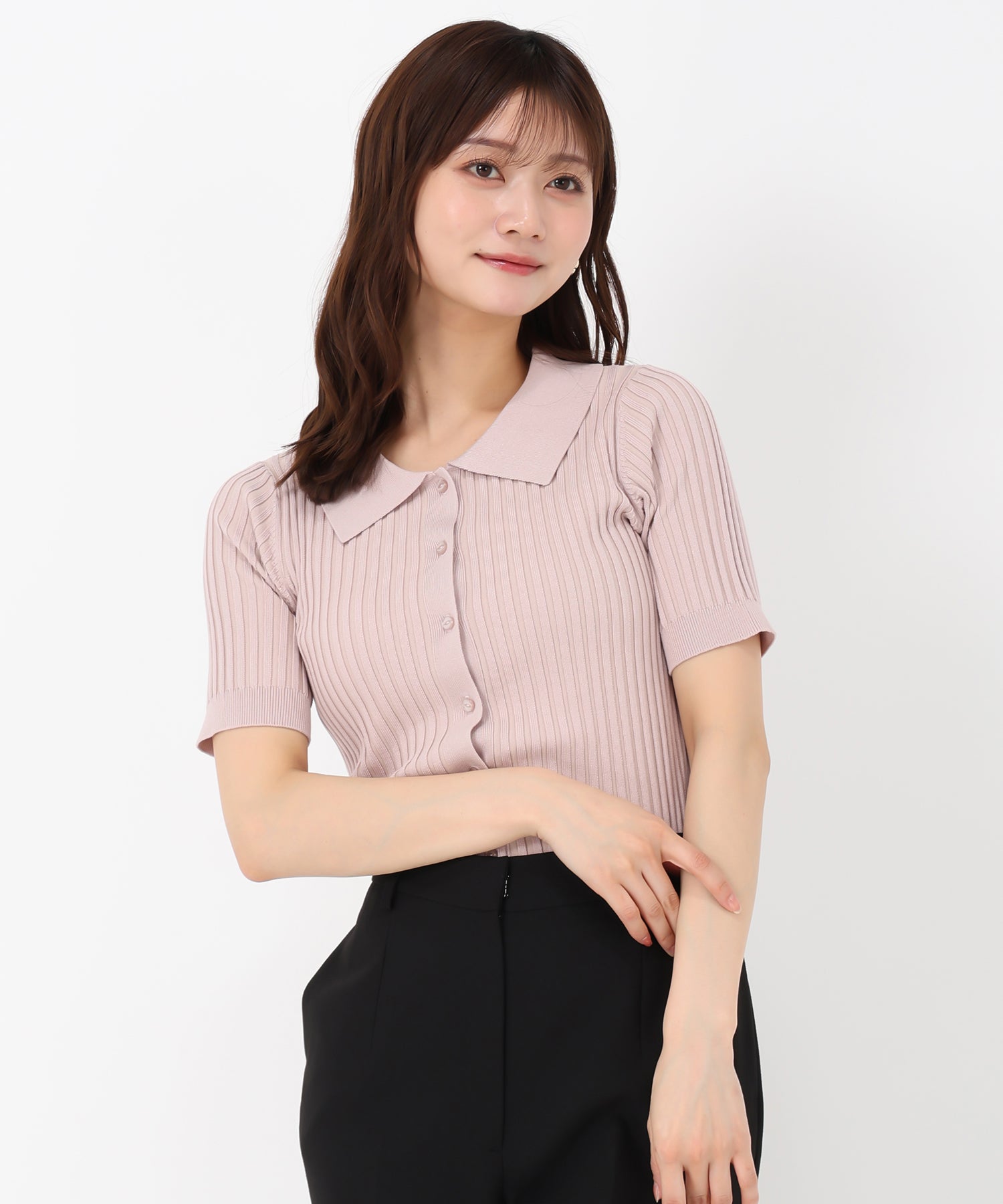 衿付きフロント釦リブニット/MM558303 – MISCH MASCH|31 Sons de mode 衿付きフロント釦リブニット/MM558303 – MISCH MASCH|31 Sons de mode