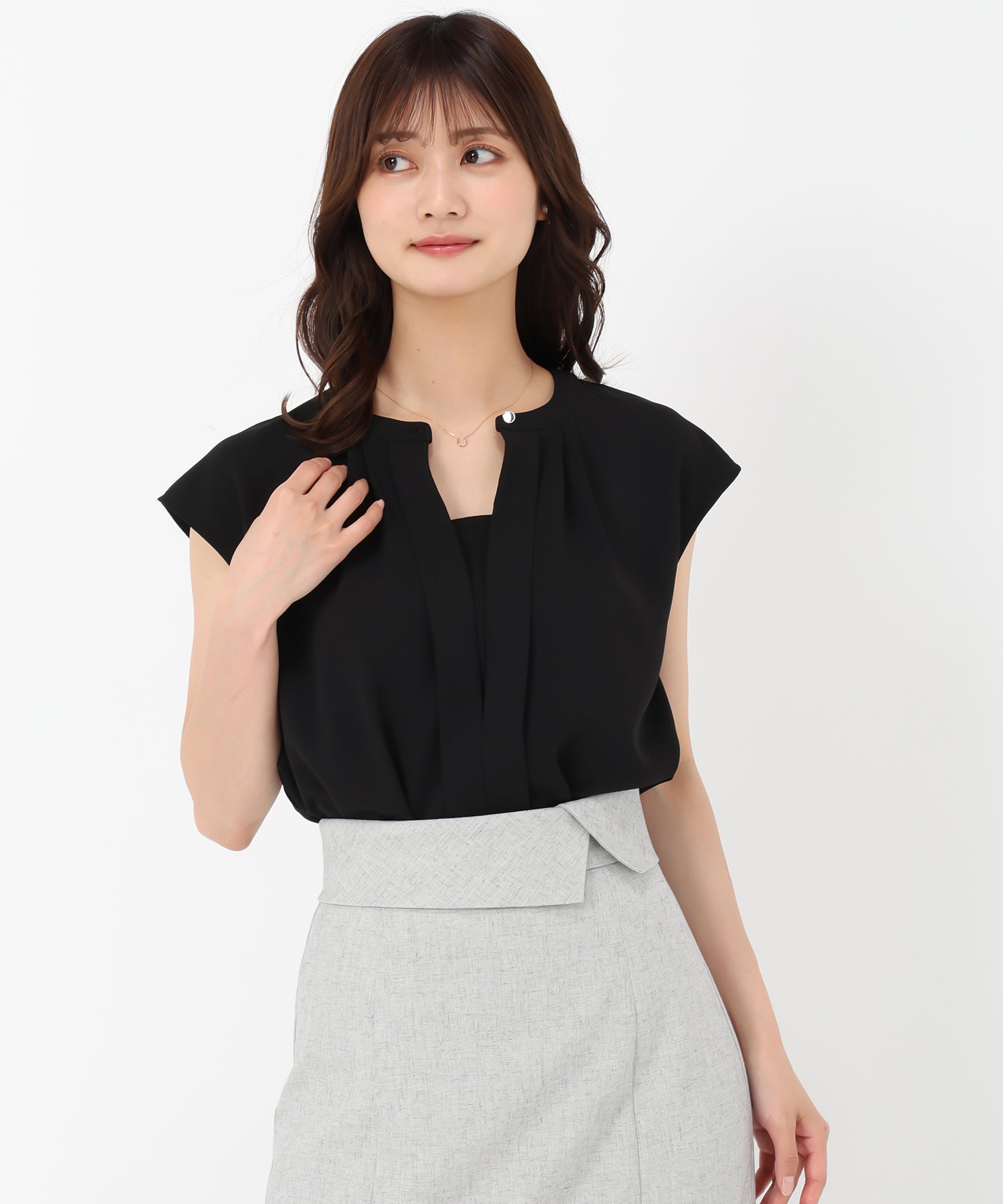 MURUA クロップドハーフスリーブジャケット　フロントタックスカート クロップドハーフスリーブジャケット【セットアップ着用可能