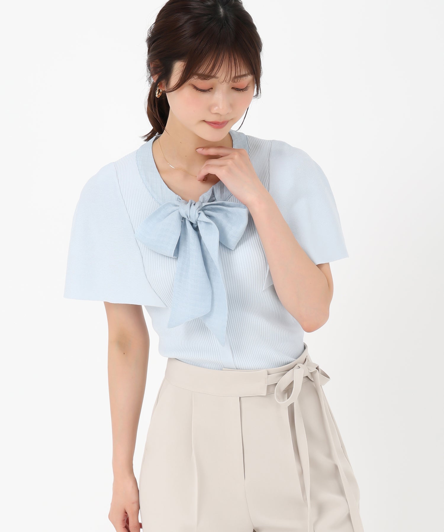 トップス Manicom ボウタイケープ袖ニット/MM528306 – MISCH MASCH|31 Sons de mode