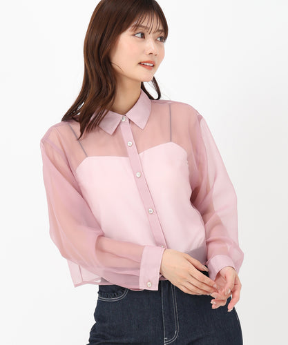 クロップドシアーシャツ /MM528119