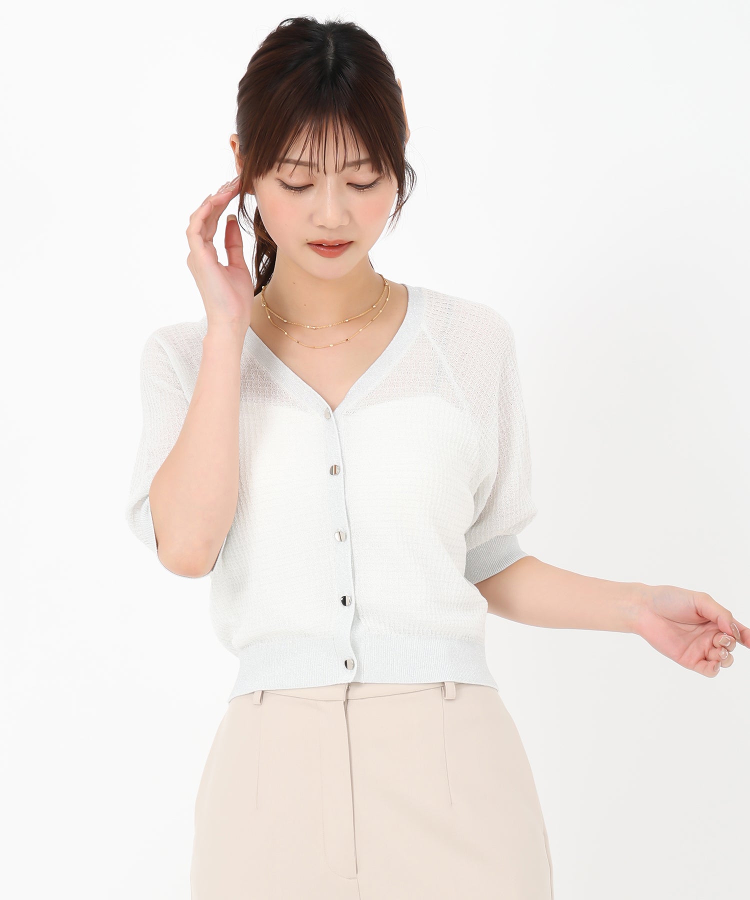 シアーラメツイードパフ袖カーディガン/MM528402 – MISCH MASCH