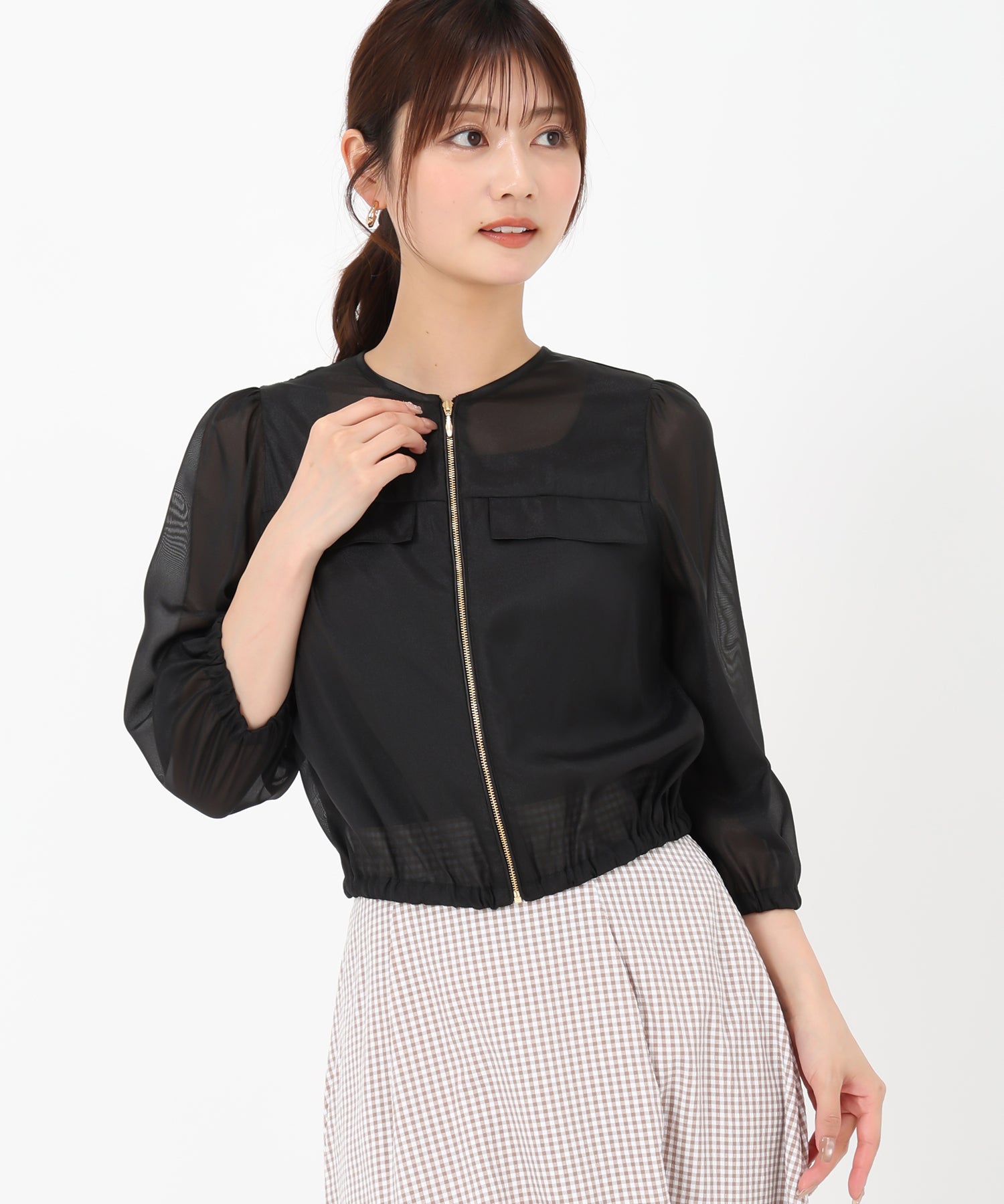 Amazon | [ミッシュマッシュ] レディース ブルゾン ラメ シアー