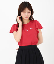 画像をギャラリービューアに読み込む, 箔プリントフレア袖Tシャツ/MM528203
