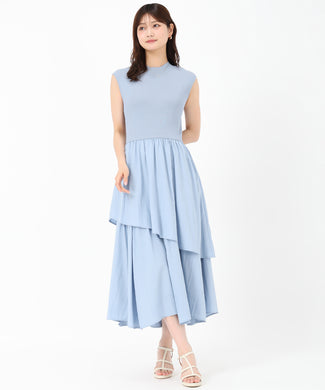 【WEB限定アイテム】ドッキングニットワンピース/MM557405 (ブルー)