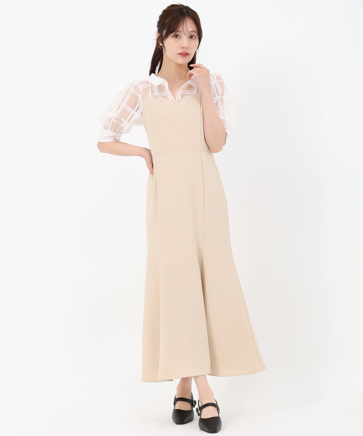 シアーチェックシャツドッキングベアワンピース/TT517421