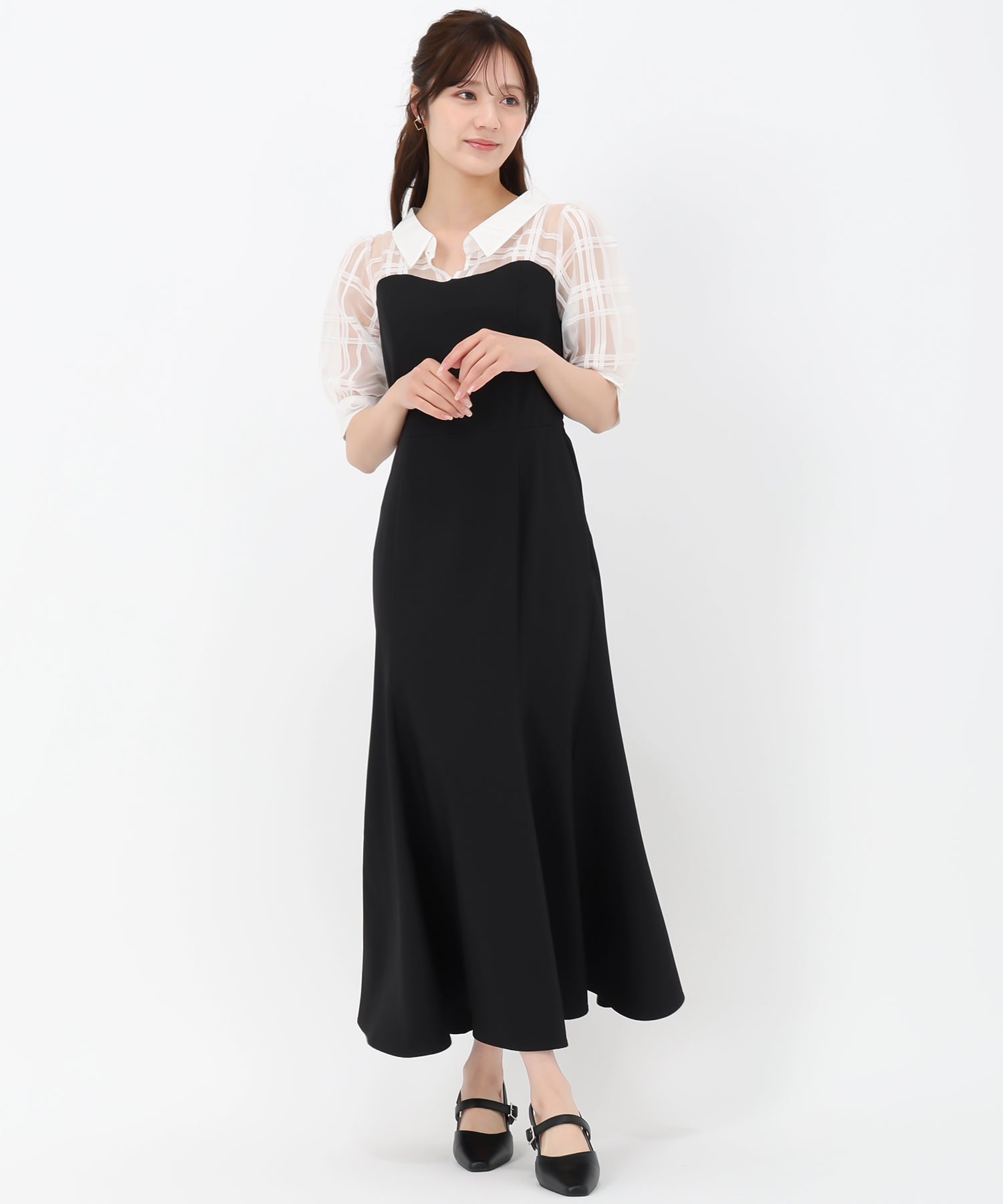シアーチェックシャツドッキングベアワンピース/TT517421