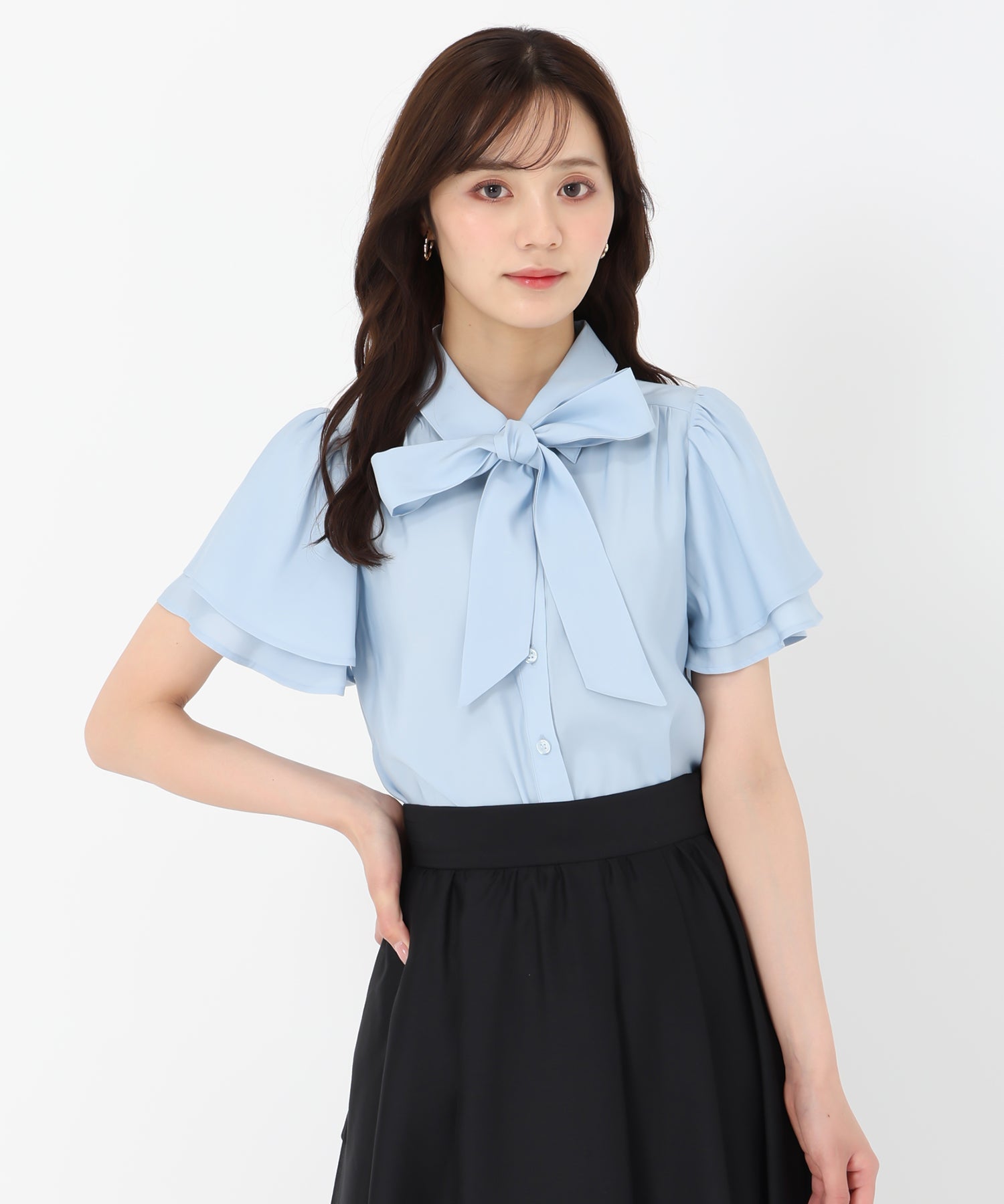 ボウタイラッフルブラウス/TT528103