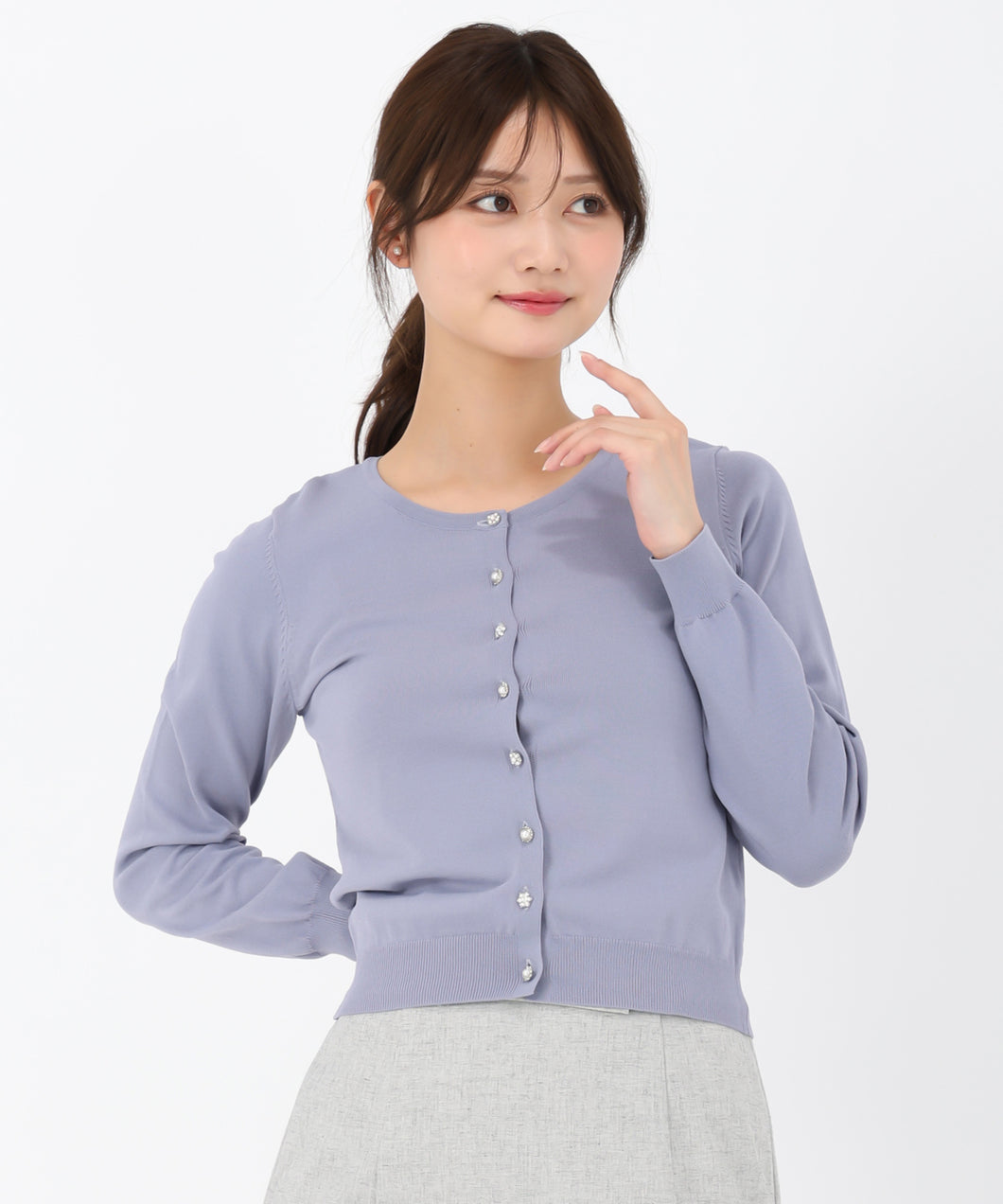 【期間限定価格】ベーシックビジュー釦カーデ/MM428406