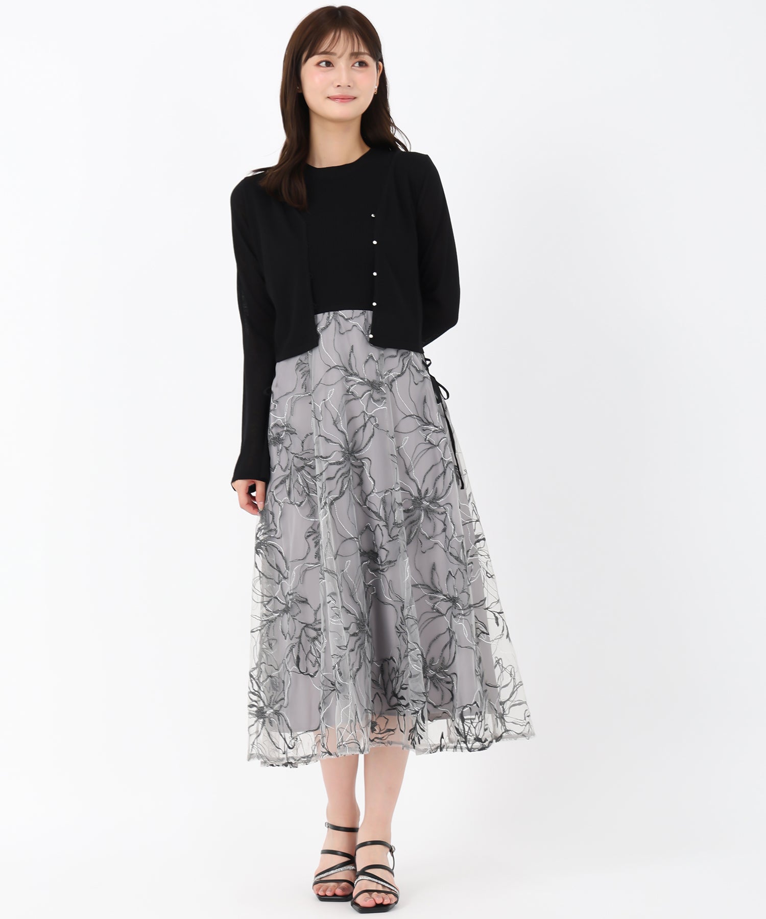 美品✨TADASHI SHOJI ストレッチ レースドッキングワンピース レースドッキングワンピース（0315247707