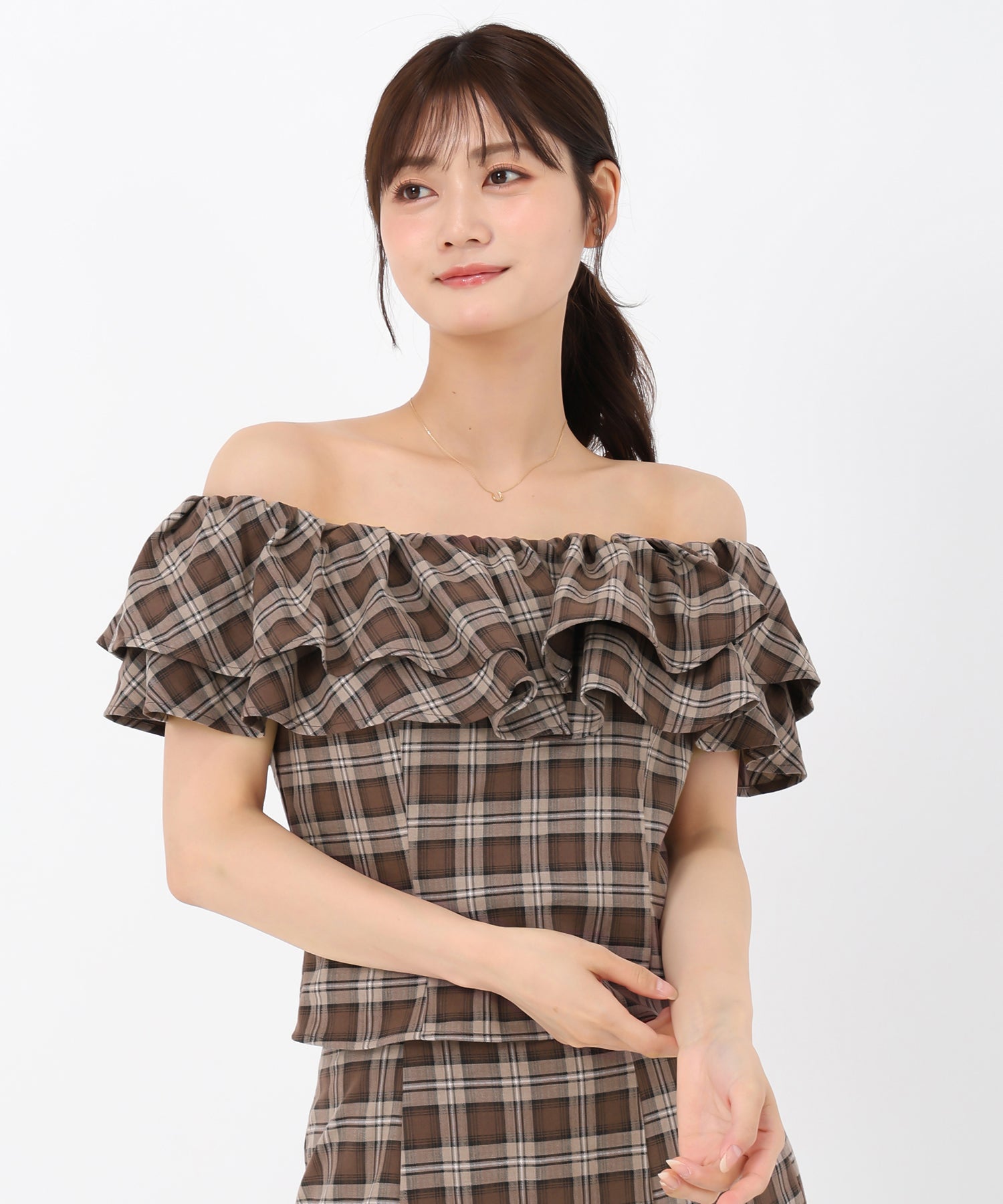 WEB限定予約販売/8月中旬発売予定】フリルショルダーチェック