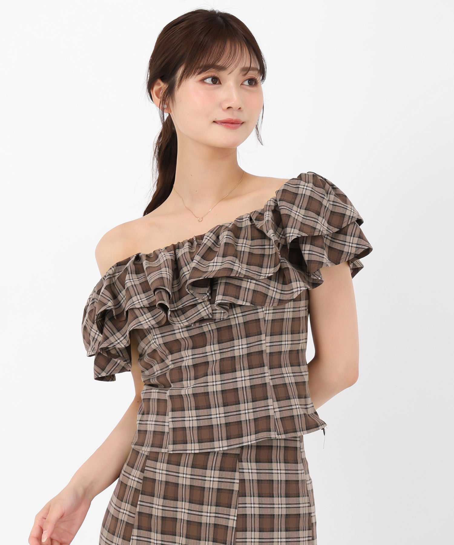WEB限定予約販売/8月中旬発売予定】フリルショルダーチェック