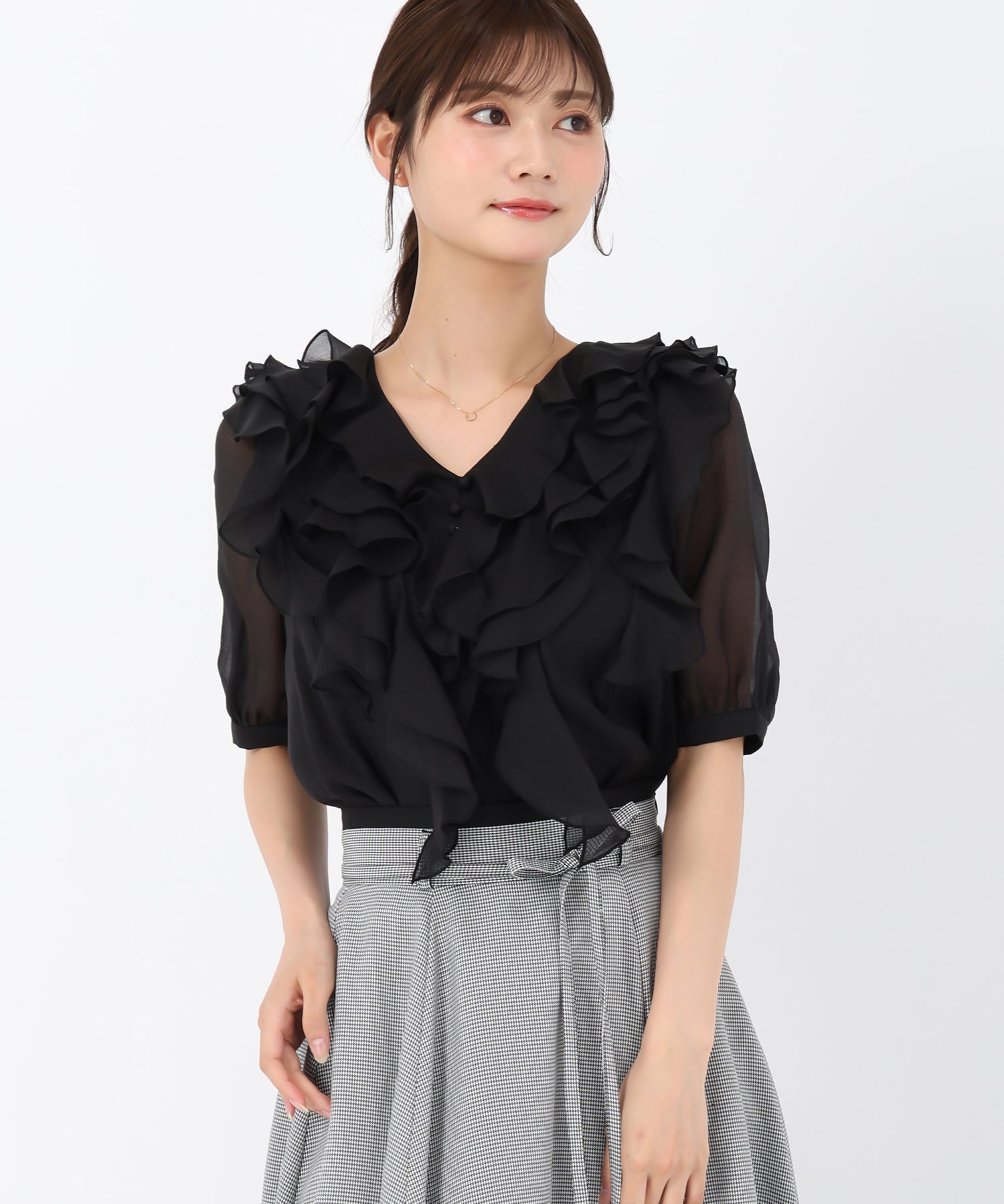 litenリテンレイヤードフリルブラウス ヒヤシンス liten リテン