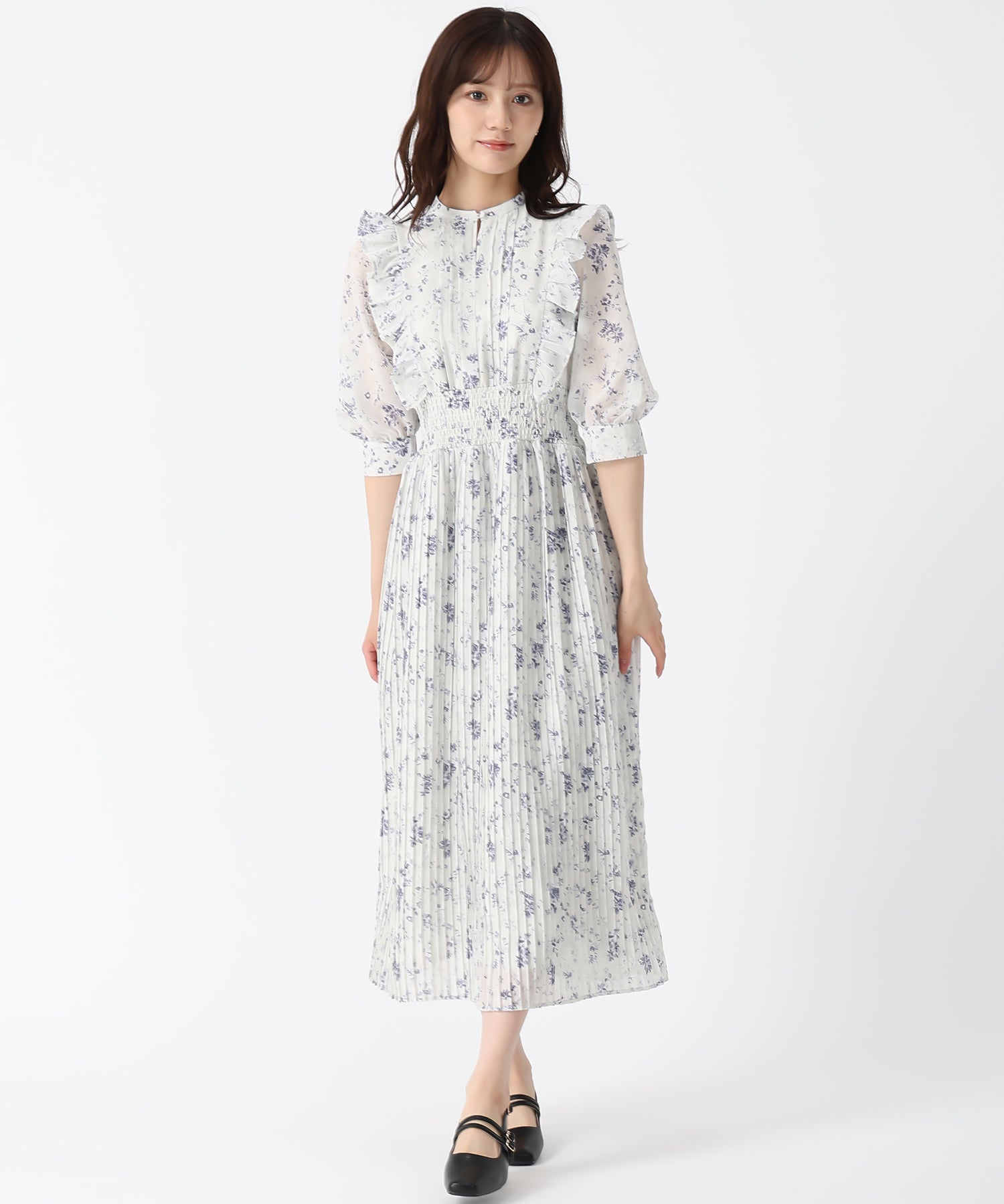 美品 mikiosakabe バイカラーフラワープリーツワンピース MISCH MASCH（ミッシュマッシュ）の「□2023秋冬新作□バイ