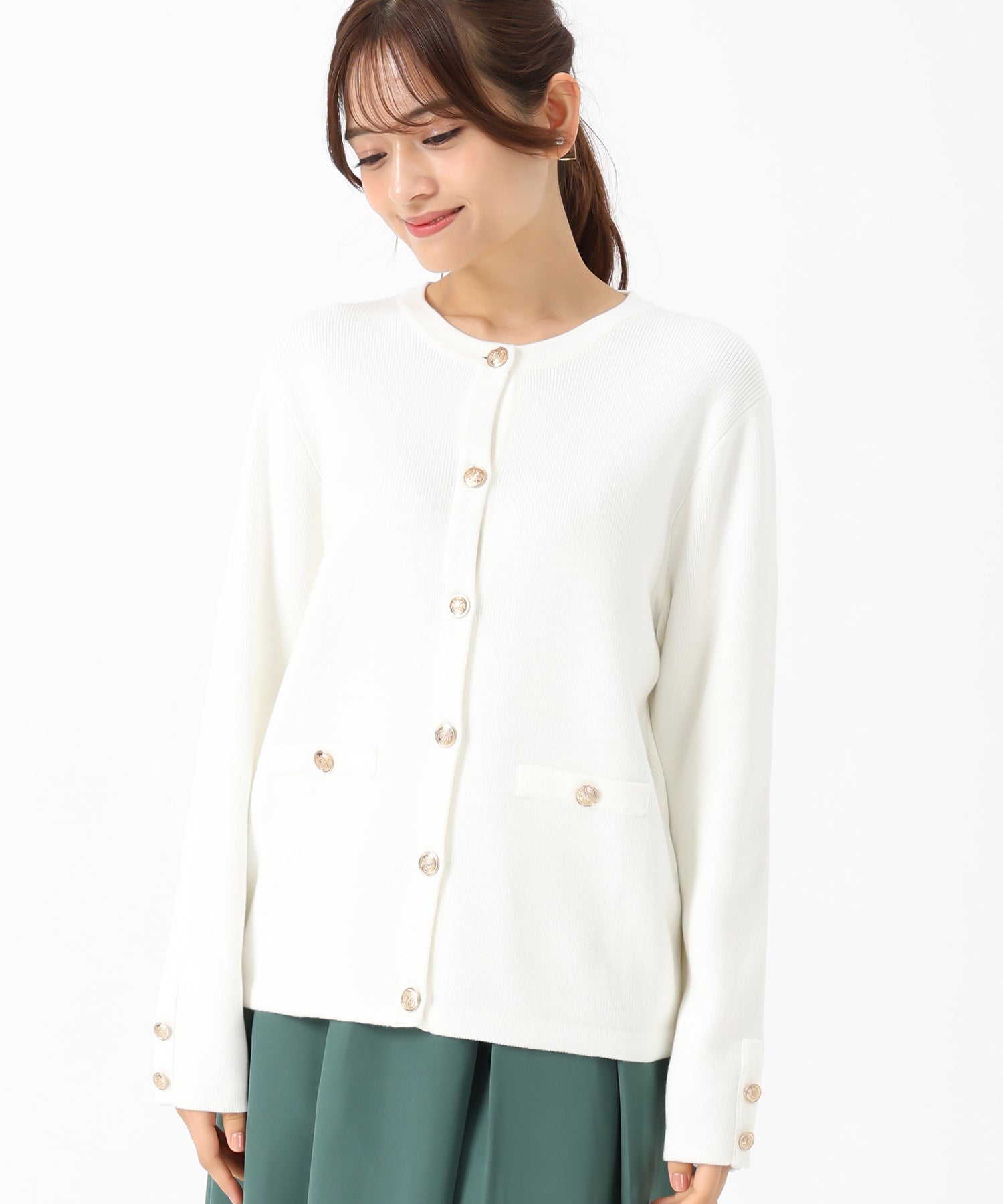 WEB限定予約販売/9月上旬発売予定】金ボタンニットジャケット