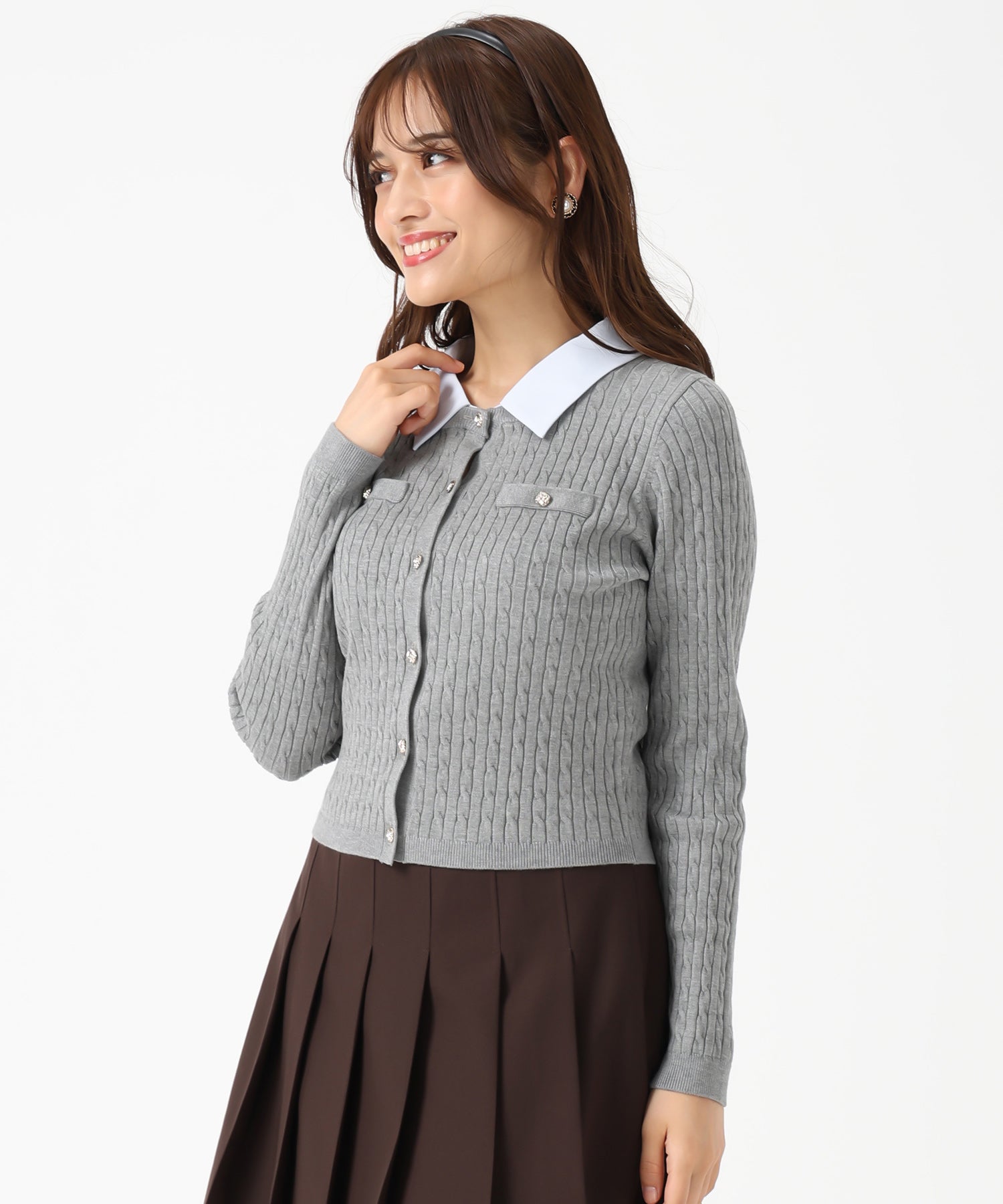 みりお様　23区　リアクティブウール半袖ニット＆カーディガン2点 みりお様 23区 リアクティブウール半袖ニット＆カーディガン2点