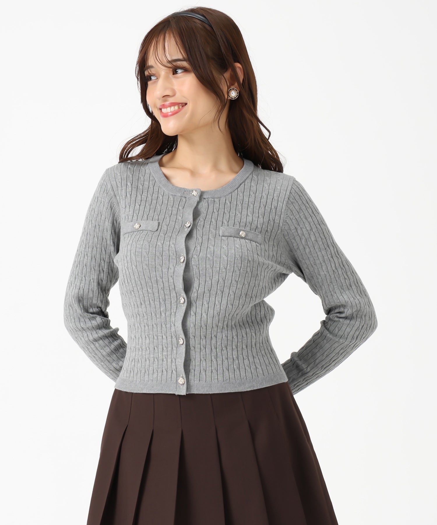 取り外し襟付きケーブルカーディガン/MM548402 – MISCH MASCH|31 取り外し襟付きケーブルカーディガン/MM548402 – MISCH MASCH|31