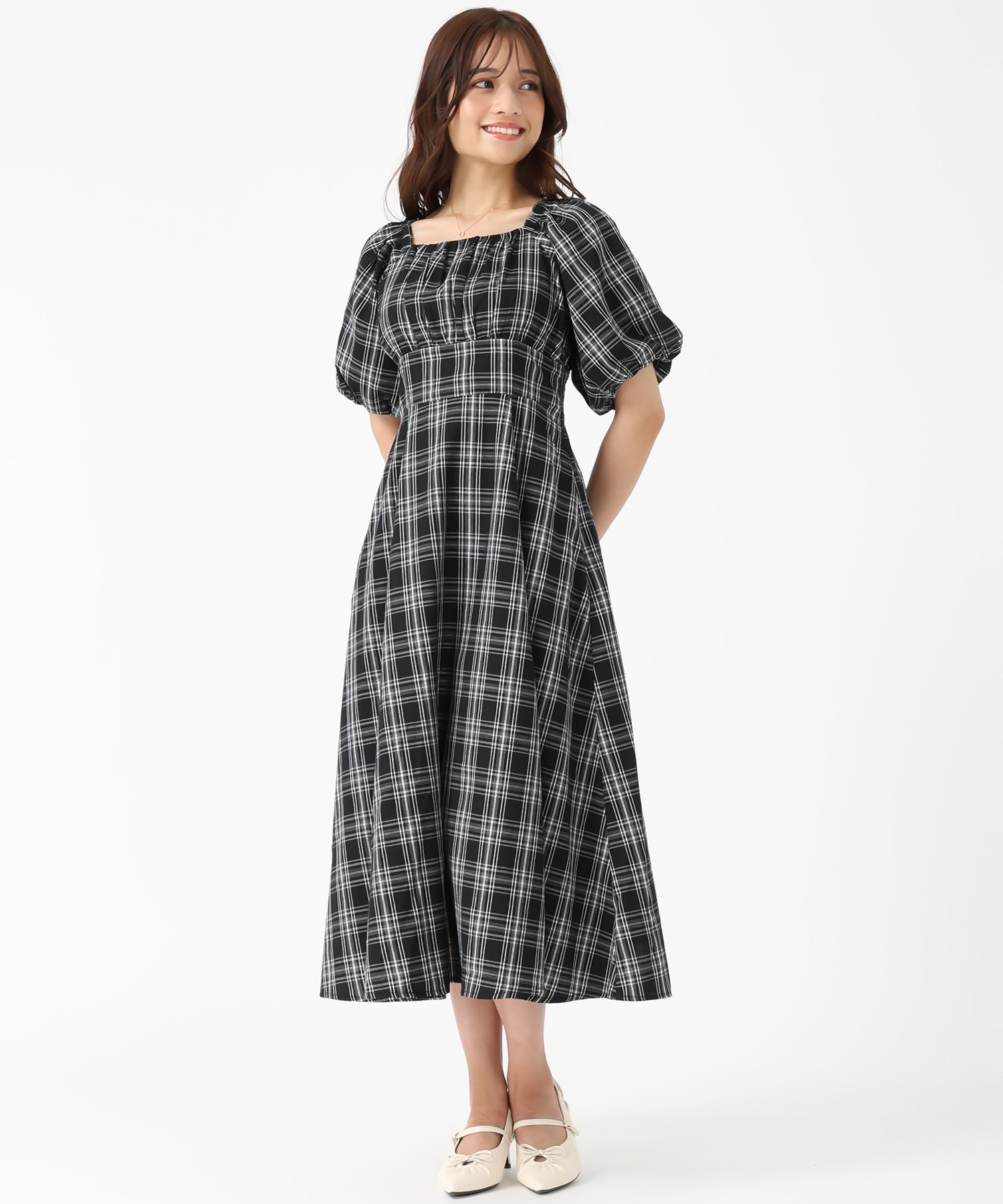 【補強済/未使用2.5mm付】JH Audio Michelle 付属品ほぼ完備 一部店舗限定】 2wayオフショルチェックフレアワンピース/MM557410