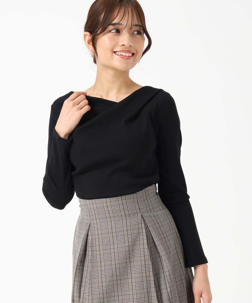 ドレープカットトップス/MM558202 (ブラック)