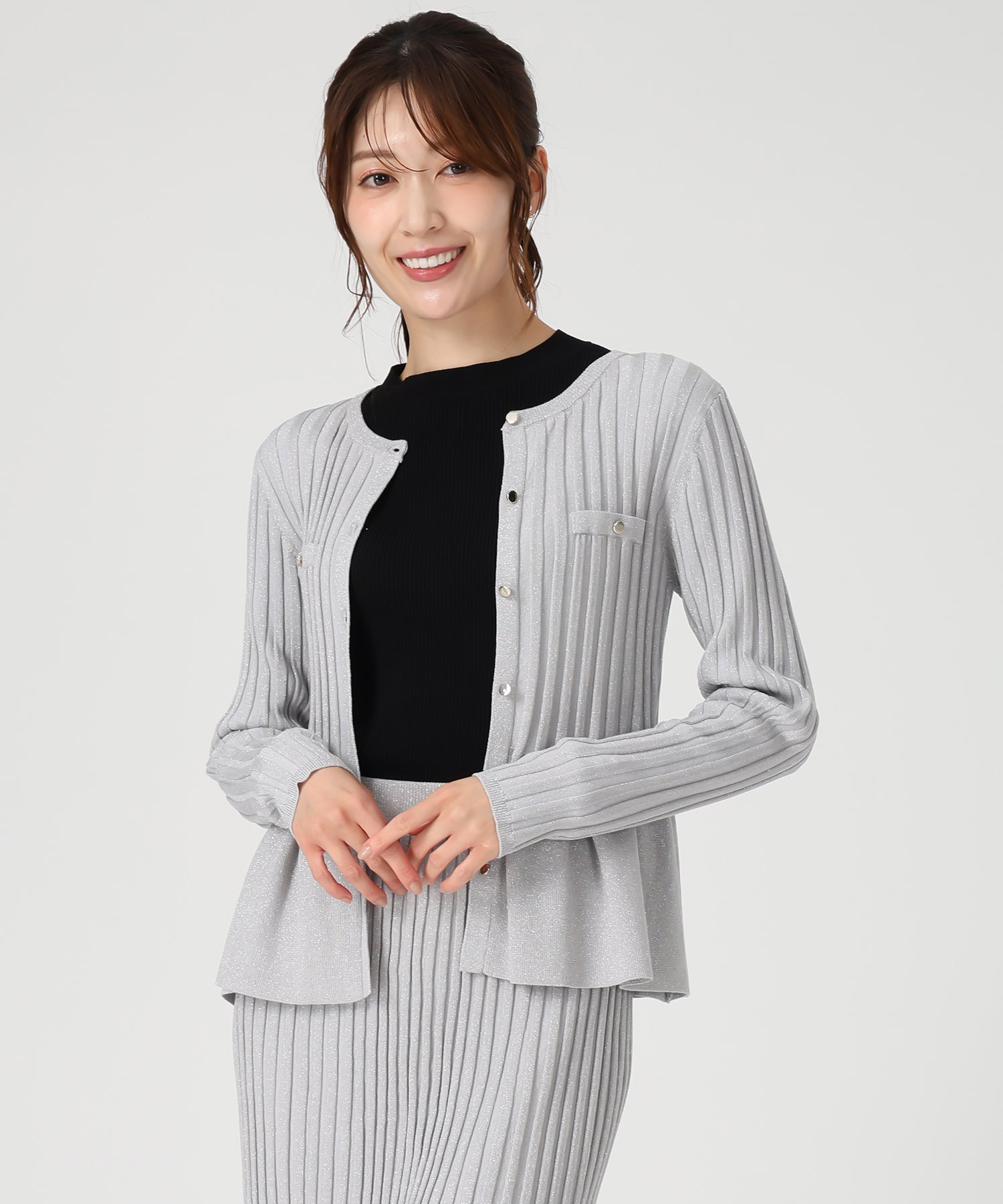 ワイドリブ配色ペプラムカーディガン/MM548405 – MISCH MASCH|31