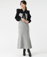 画像をギャラリービューアに読み込む, ボウタイツイードドッキンクグワンピース/TT547408 (ブラック/ホワイト)
