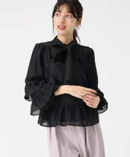 画像をギャラリービューアに読み込む, ティアード袖ブラウス/TT548101 (ブラック)
