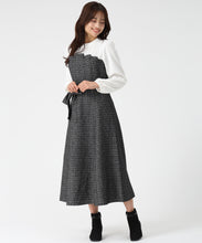 画像をギャラリービューアに読み込む, ビスチェ風ツイードドッキングワンピース/MM547421 (ブラック/ホワイト)
