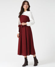 画像をギャラリービューアに読み込む, ビスチェ風ツイードドッキングワンピース/MM547421 (レッド)
