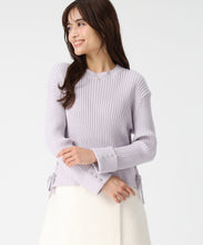 画像をギャラリービューアに読み込む, サイドレースアップミドルリブニット/MM548320 (ラベンダー)
