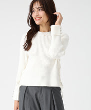画像をギャラリービューアに読み込む, サイドレースアップミドルリブニット/MM548320 (ホワイト)
