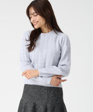 画像をギャラリービューアに読み込む, フラッフィーチェック柄ニット/MM548321 (ブルー)
