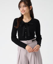 画像をギャラリービューアに読み込む, ラメ配色ボウタイニット/MM548322 (ブラック)
