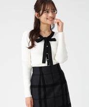 画像をギャラリービューアに読み込む, ラメ配色ボウタイニット/MM548322 (ホワイト)
