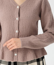 画像をギャラリービューアに読み込む, ぽこぽこVネックペプラムラメカーディガン/MM548409 4
