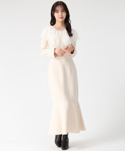 画像をギャラリービューアに読み込む, ビックレース衿マーメイドワンピース/TT547410 (ベージュ)
